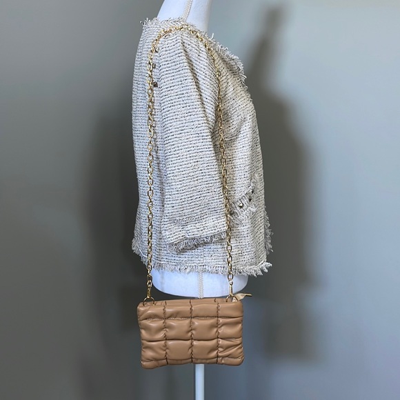 LATTICE CROSSBODY BAG SOLID CHAIN in TAN - Picture 3 of 10